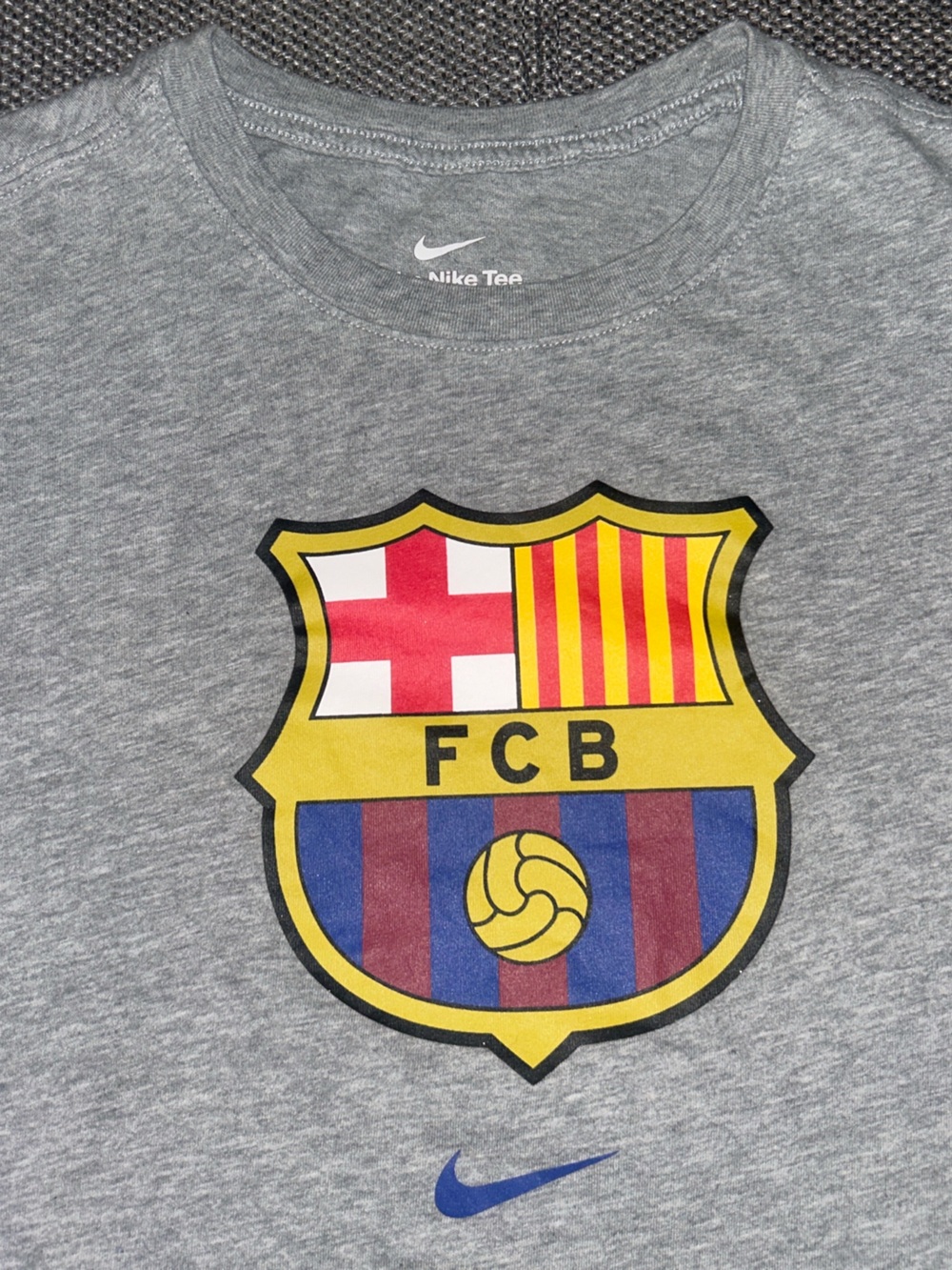 Nike Barcelona FC Center Swoosh Gray Graphic Tee
